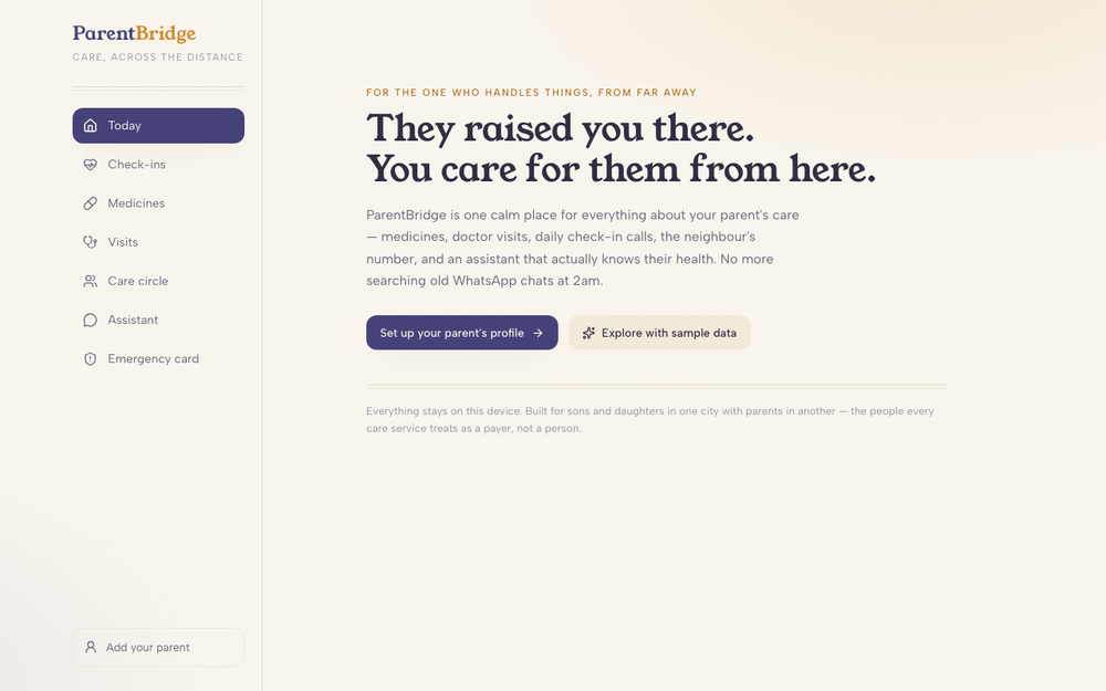 ParentBridge — Care for them, from a distance.